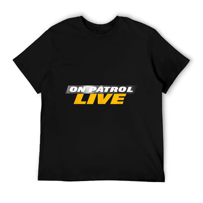 On Patrol Live Black Modern Crew Neck Logo - Small - Unisex-Adults, Unisex-Kids Heathered Texture T-Shirt