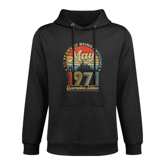 50th Birthday Decoration May 1971 Men Women 50 Years Old Versatile Streetwear Hoodie
