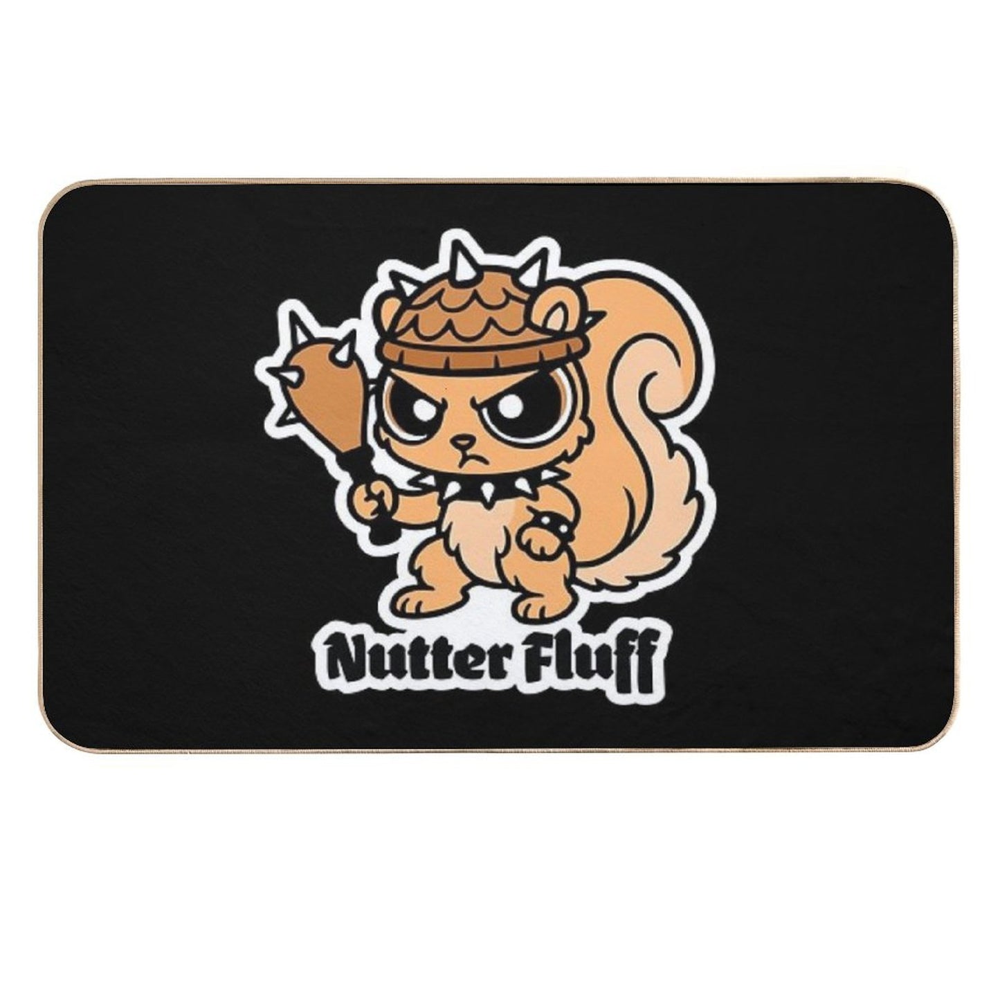 Nutter Fluff Fluffiest Threat in The Forest (Squirrel)  Anti-Trip Bath Mat