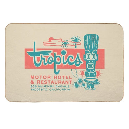 Tropics Motor Hotel  Tiki  1950s  Polynesian  Retro Surf Style  Versatile Bath Mat