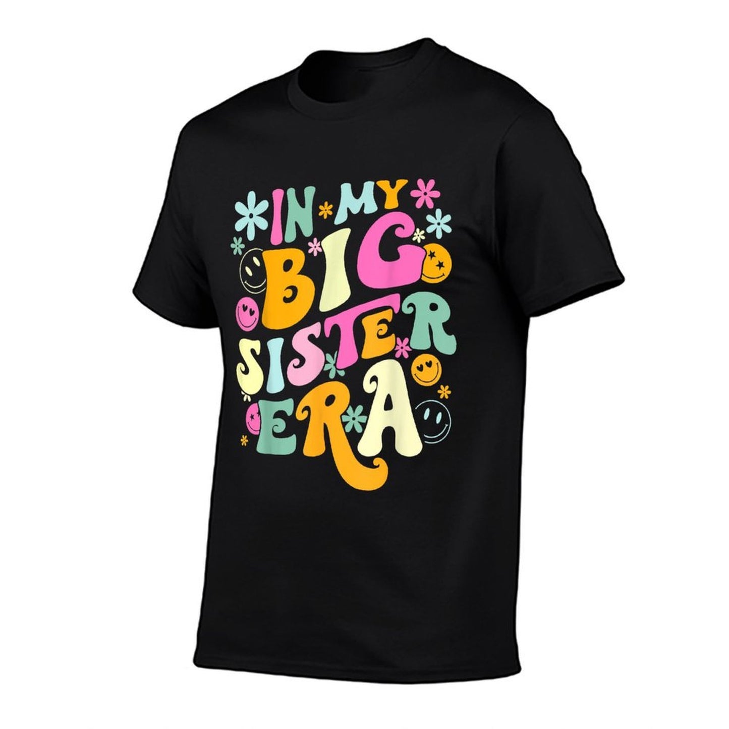 Groovy In My Big Sister Era Birthday Baby Reveal Est 2024  Cotton T-Shirt