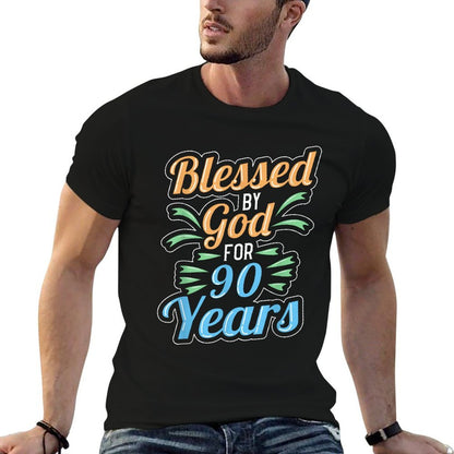 Blessed By God for 90 Years 90th Birthday  Tagless Design T-Shirt