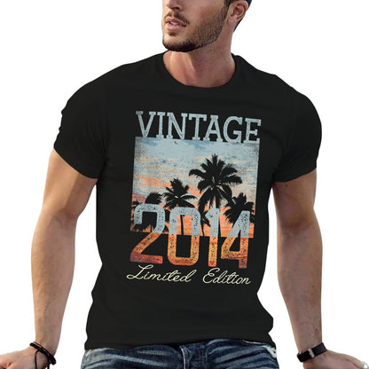 Vintage 2014 Limited Edition 11th Birthday 11 Year Old Gifts  Summer-ready Fabric T-Shirt