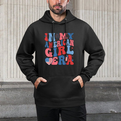 In My American Girl Era Retro 4th of July Fourth Groovy Versatile Streetwear Hoodie