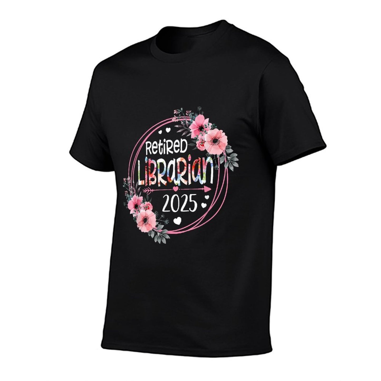 Floral Retired Librarian Est 2025 Retirement Gift For Women  Graphic-printed T-Shirt