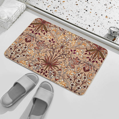 William Morris Hyacinth, Brown And Beige  Stain-Proof Bath Mat