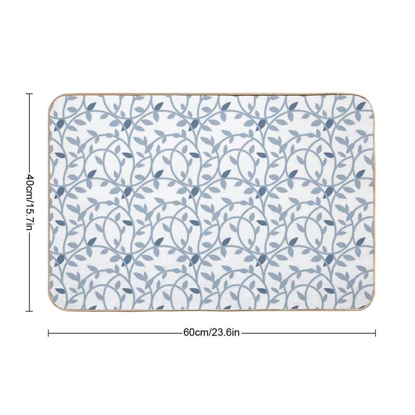 Pretty Blue Leaf Pattern  Versatile Bath Mat