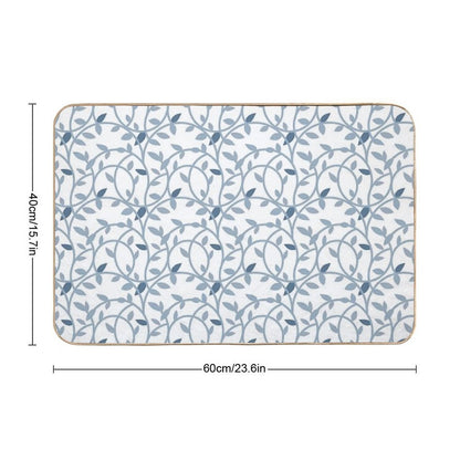 Pretty Blue Leaf Pattern  Versatile Bath Mat