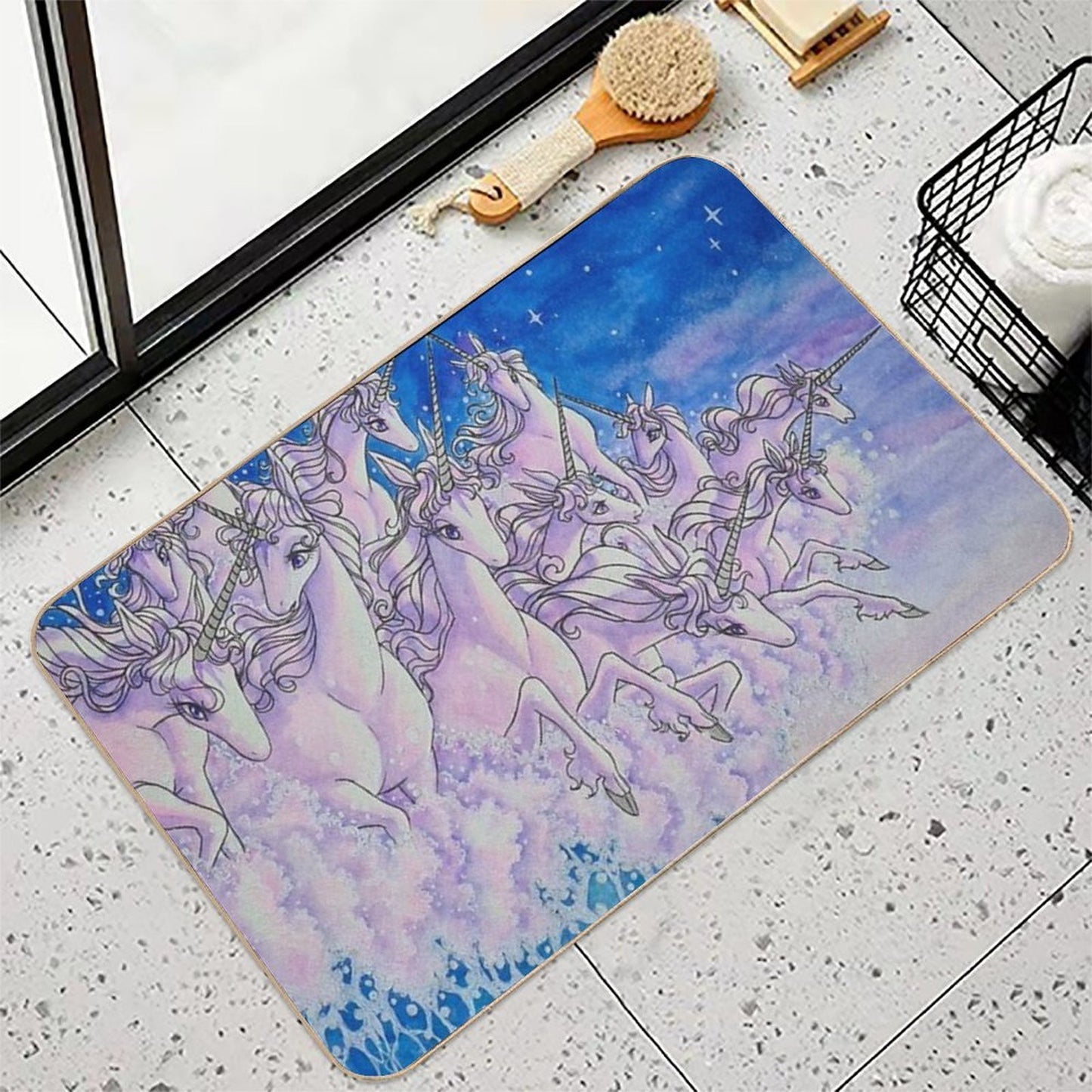 Unicorns in The Sea Part Two  Fade-Resistant Bath Mat