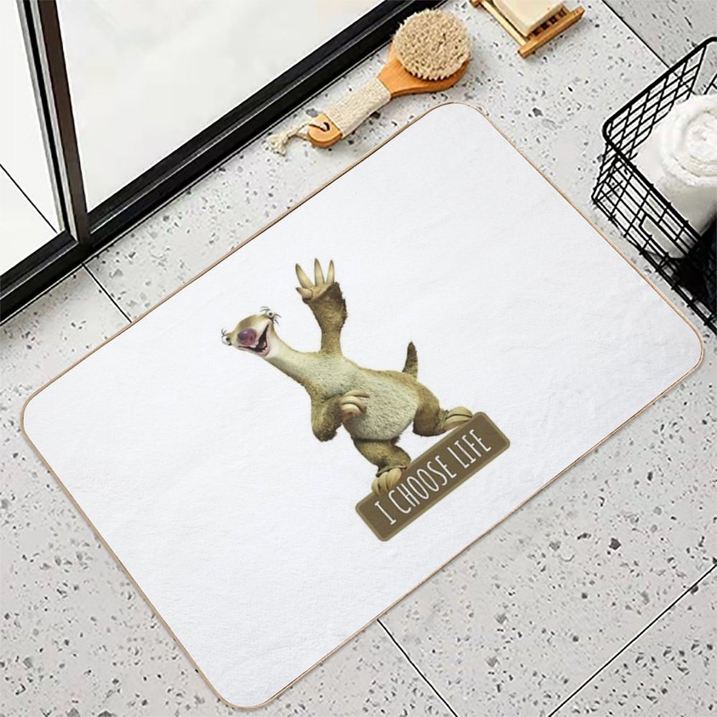 Sid I Choose Life, Sloth I Choose Life  Rapid-Drying Bath Mat