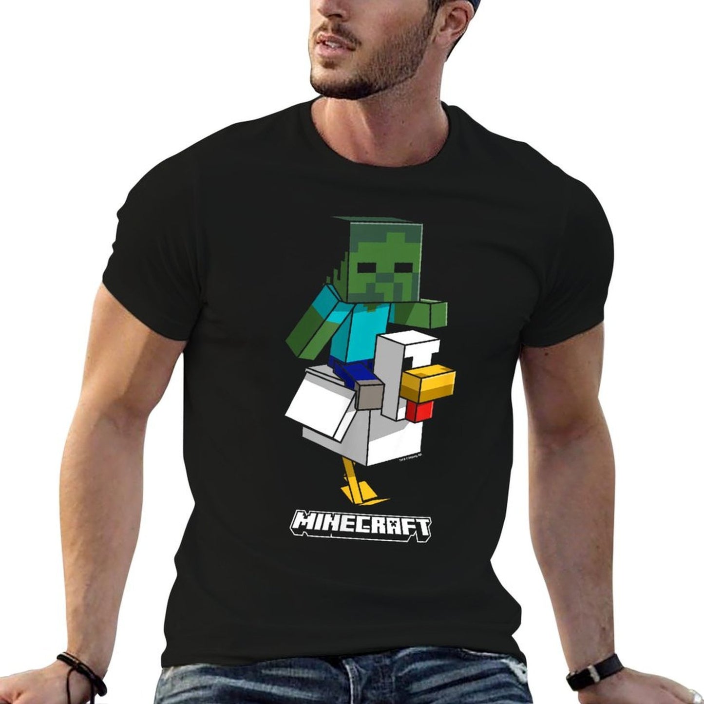 Minecraft Chicken Jockey Aiming To Attack  Odor-resistant T-Shirt