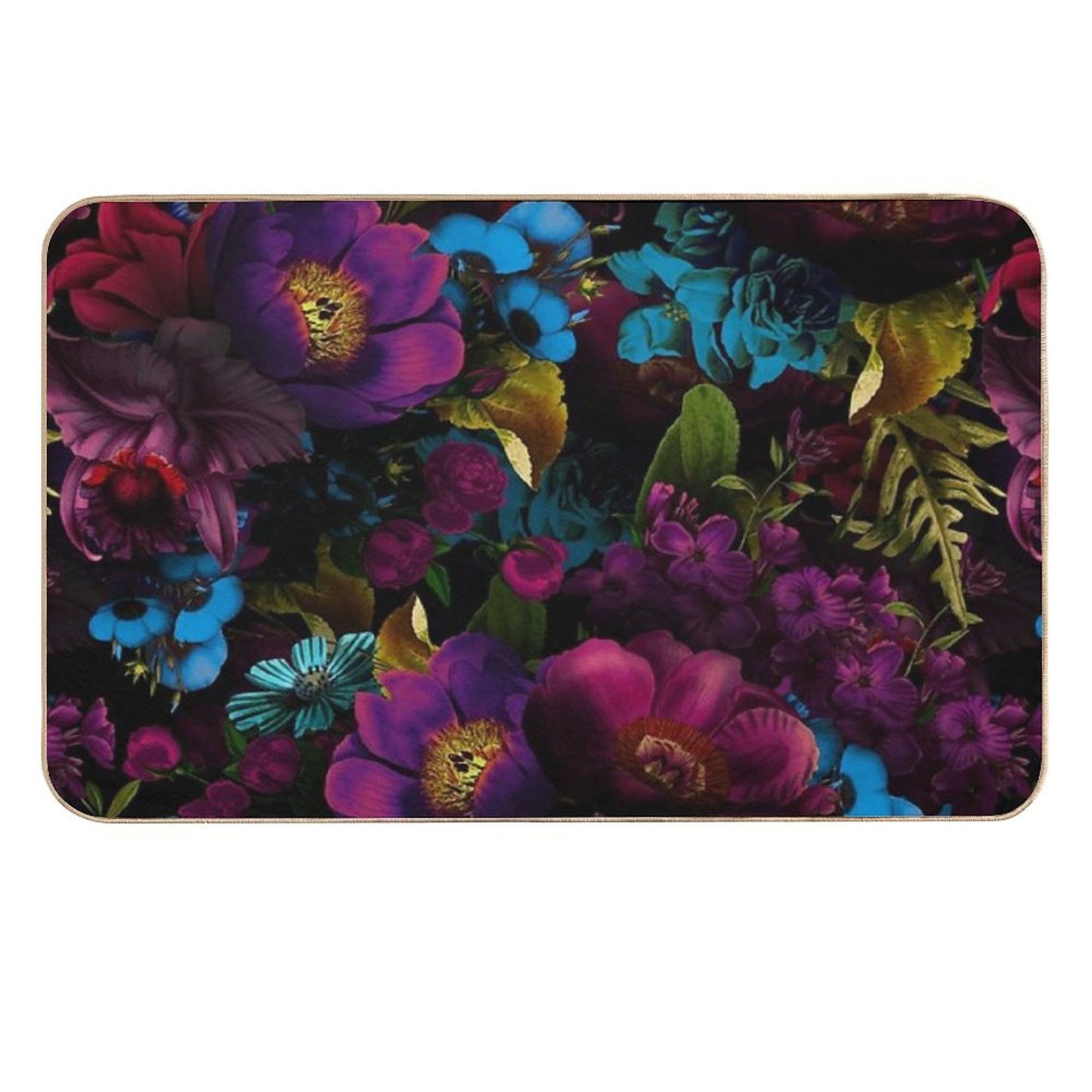 Mystical Night III Botanical Night Garden Nightgarden  Repositionable Bath Mat