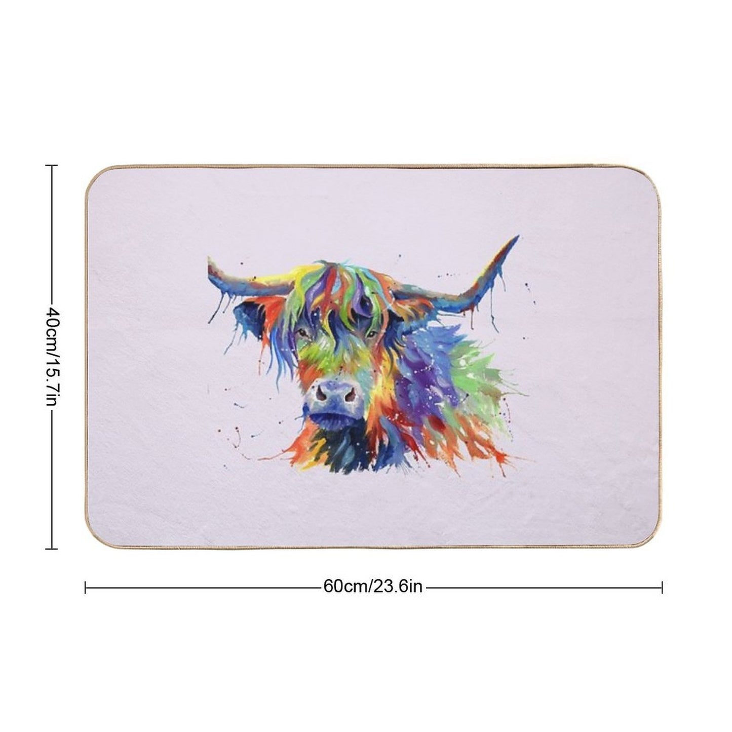 Multicolour Highland Cow  Long-Lasting Bath Mat