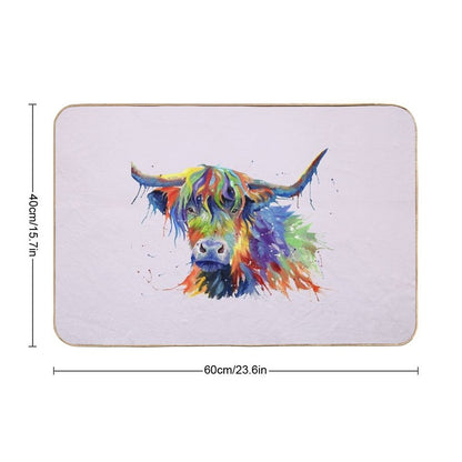 Multicolour Highland Cow  Long-Lasting Bath Mat