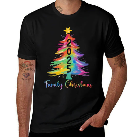 Family Christmas 2025 Color Xmas Tree Matching Family Xmas  Tagless Design T-Shirt