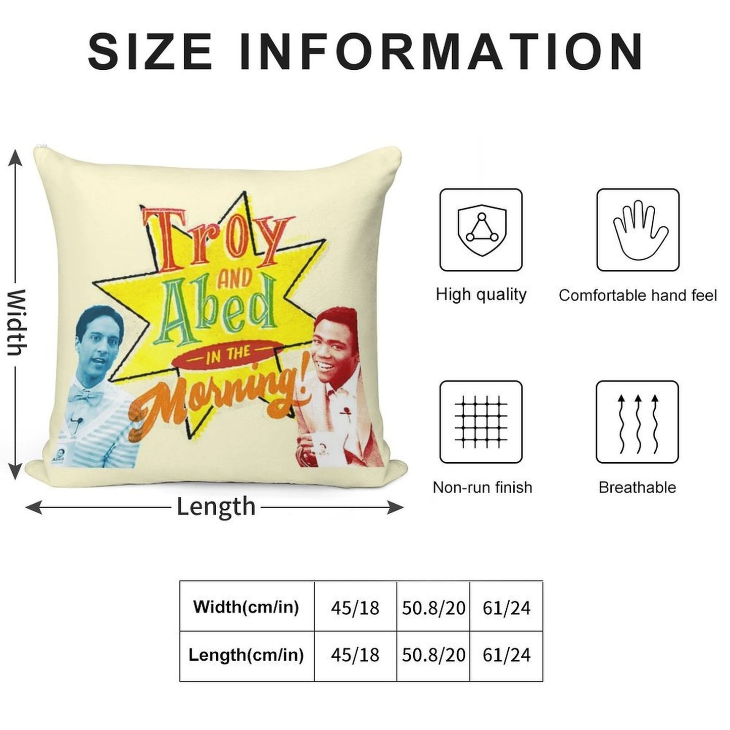 Troy And Abed in The Morning! Soft High-Density Material Throw Pillow