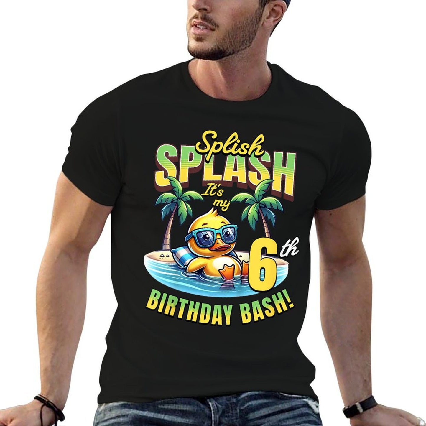 Kids Splish Splash 6th Birthday Bash Duck Beach Pool Party Kids  Moisture-wicking T-Shirt