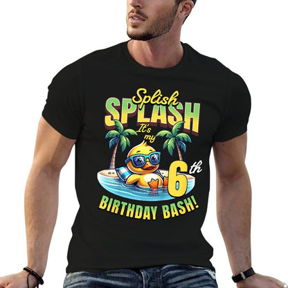 Kids Splish Splash 6th Birthday Bash Duck Beach Pool Party Kids  Moisture-wicking T-Shirt