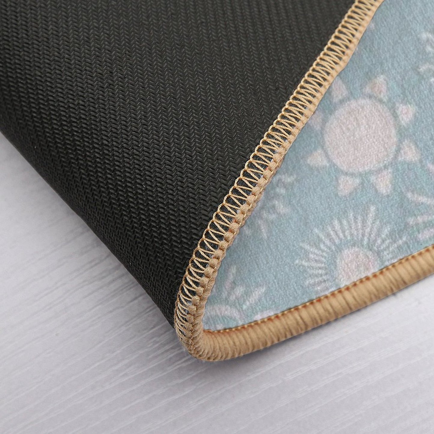 Magical Sun Bohemian Dreamy Aesthetic In Muted Colors Sky Blue  Slip-Resistant Bath Mat