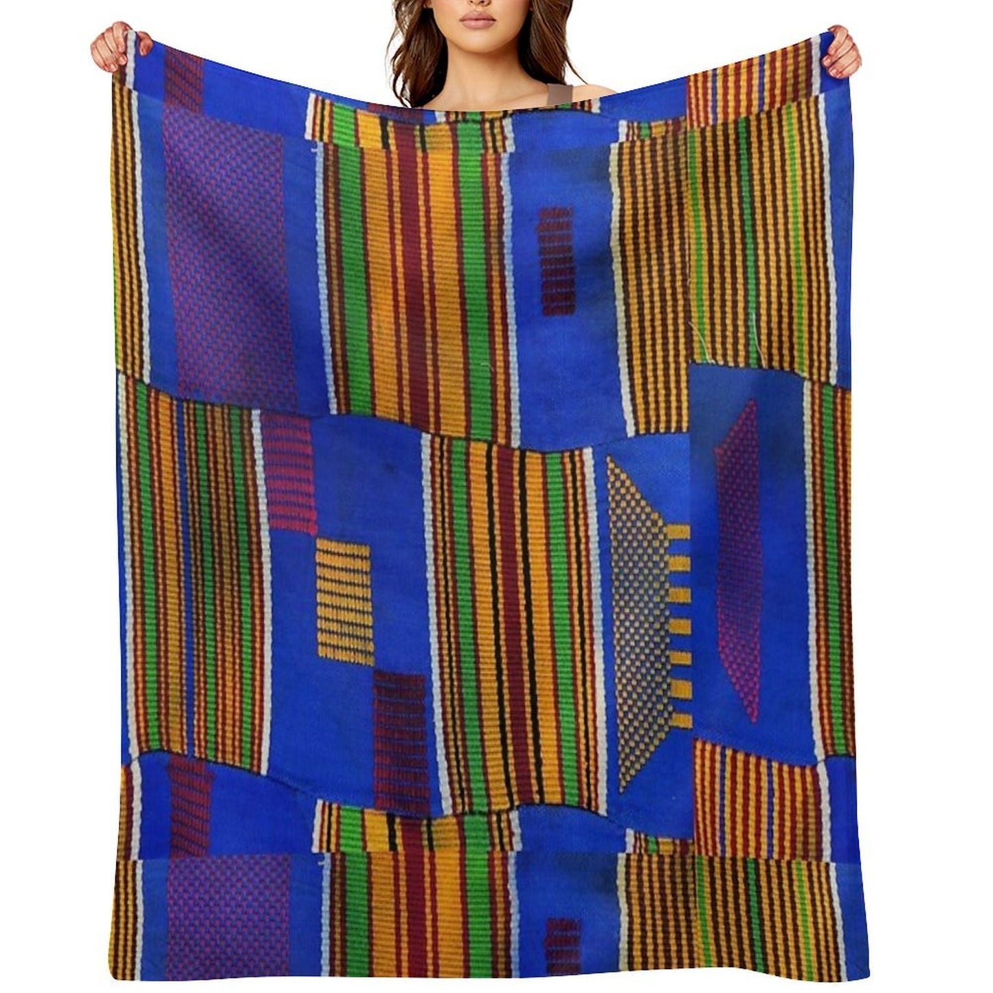 Kente Cloth Ghana West African Print Wrinkle-free Throw Blanket