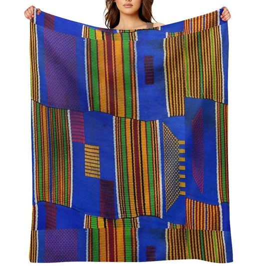 Kente Cloth Ghana West African Print Wrinkle-free Throw Blanket