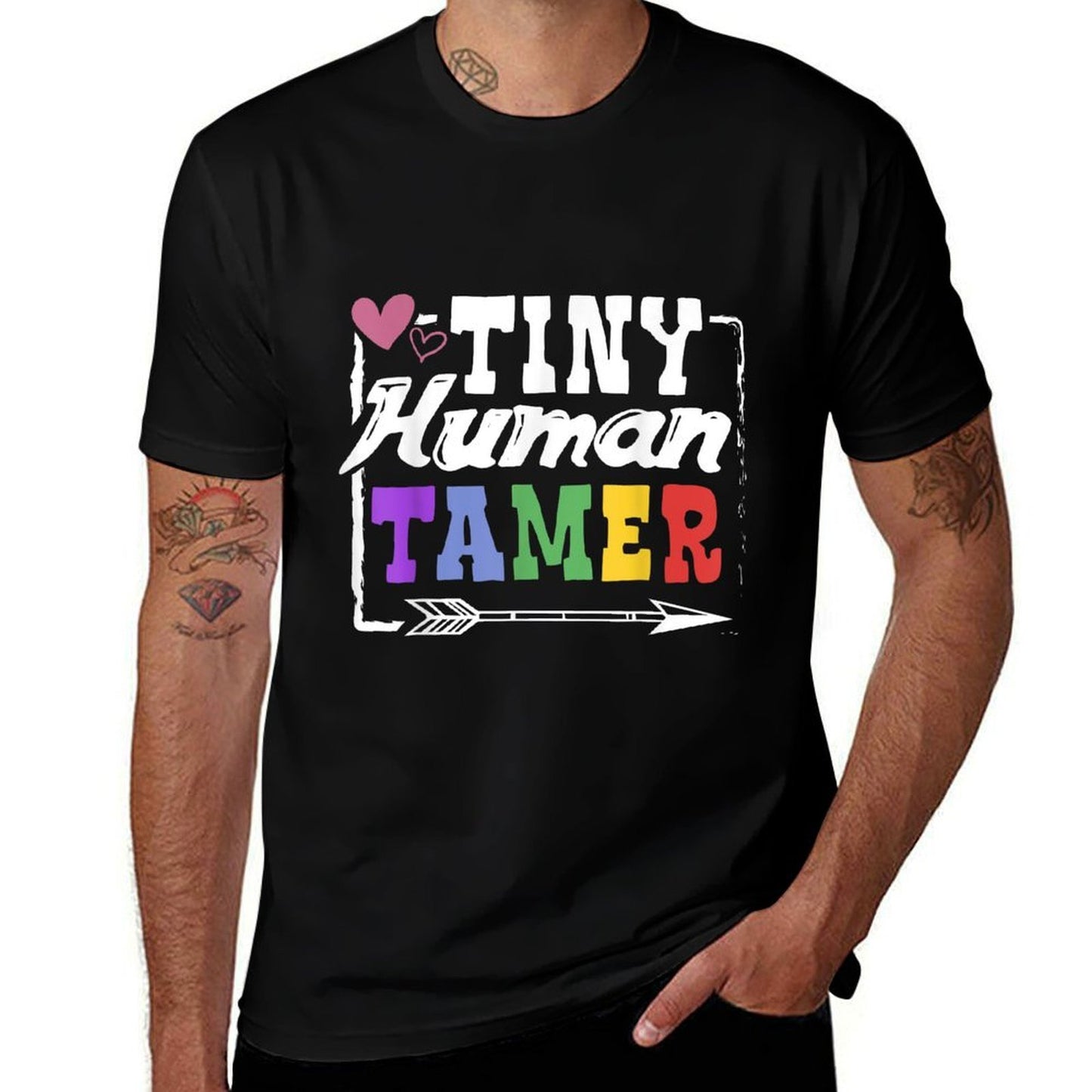 Gift 4 Teachers Or Parents  Tiny Human Tamer  Cotton T-Shirt