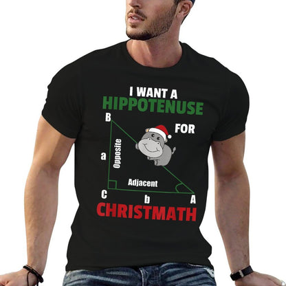 I Want A Hippotenuse For Christmas Cute Hippos  Slim-fit Cut T-Shirt