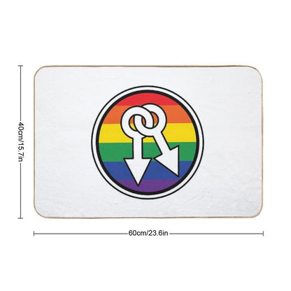 Male Symbols Rainbow  Non-Slip Bath Mat