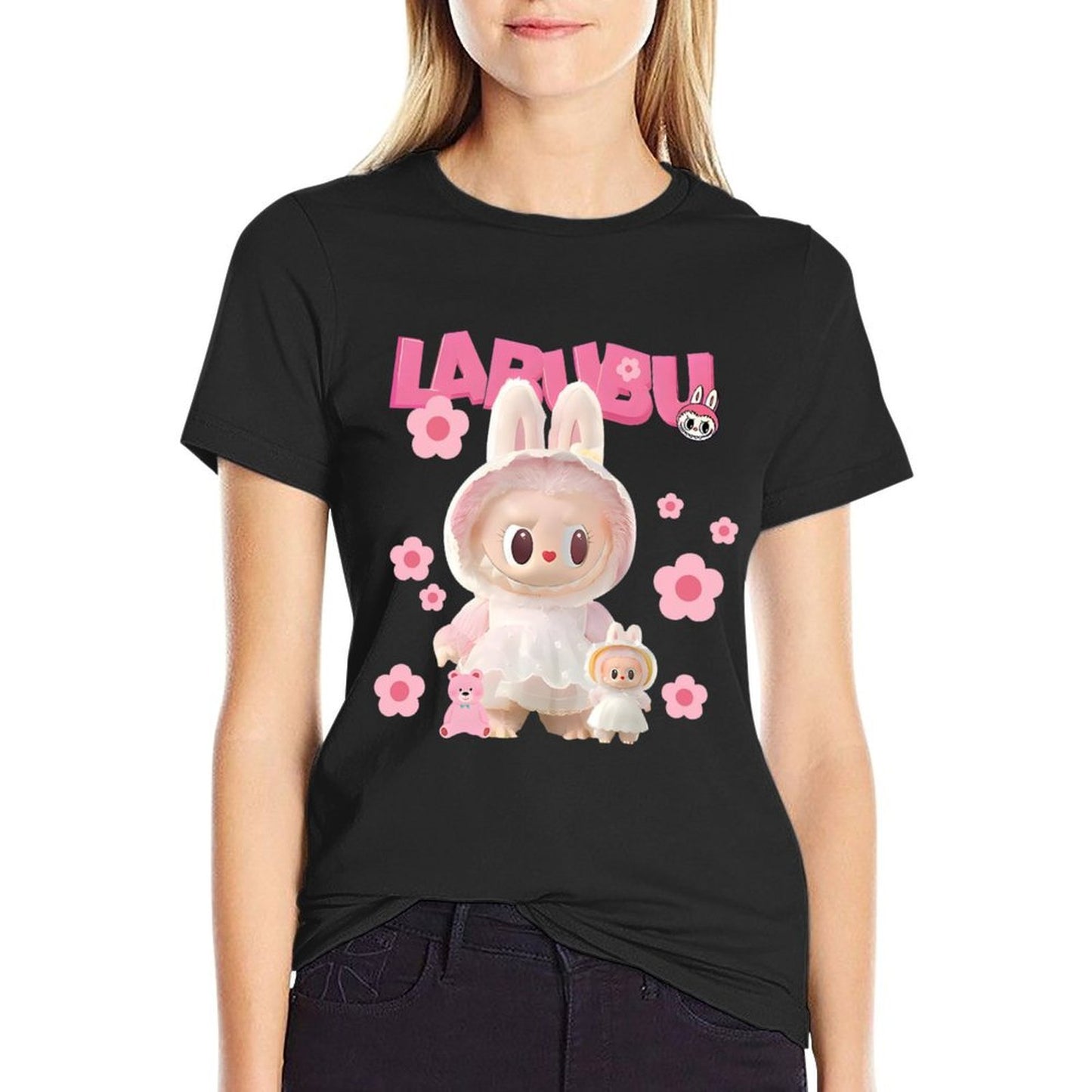 Funny Labubu Lover Cute Labubu The Monsters Pink  Relaxed-fit T-Shirt
