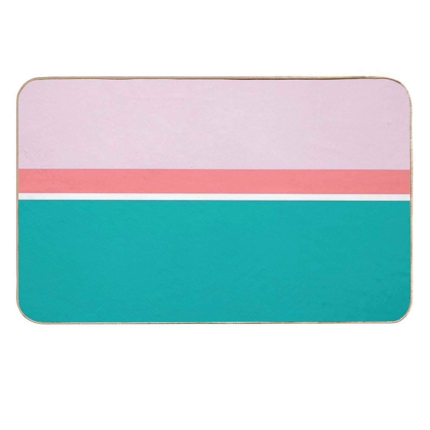 Lines Print Pink, Mediumturquoise And Lightcoral  Anti-Trip Bath Mat