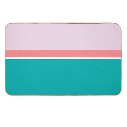 Lines Print Pink, Mediumturquoise And Lightcoral  Anti-Trip Bath Mat