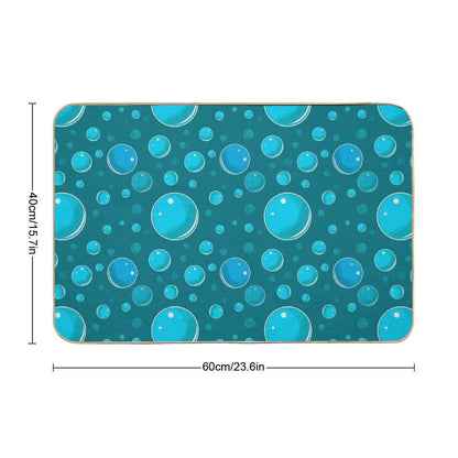 Water Droplets  Repositionable Bath Mat