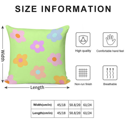 Pastel 5-petal Flowers Soft Anti-Pilling Throw Pillow