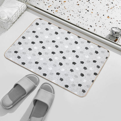 Сount Sheeps Away Pattern  Toxin-Free Bath Mat
