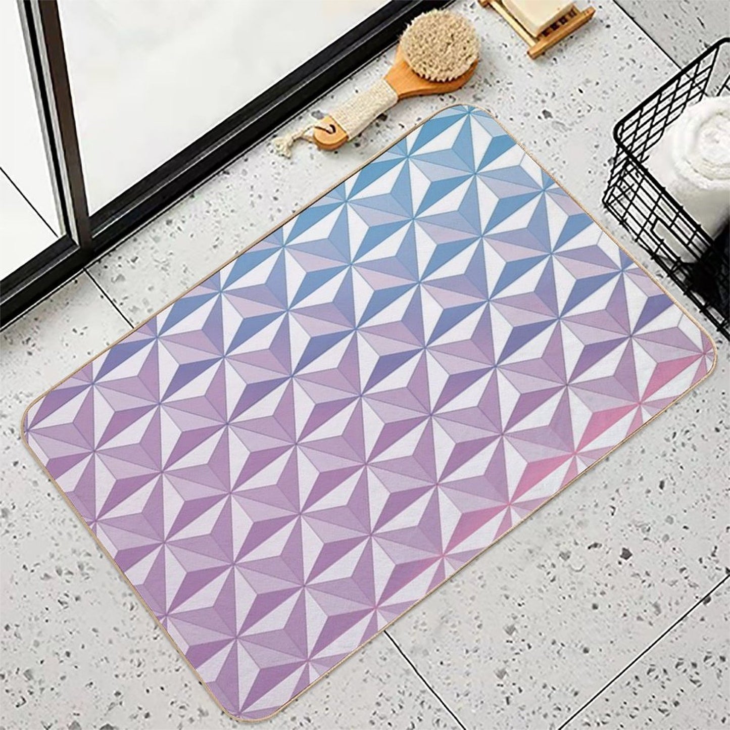 Geodesic Sphere, Purple  Dirt-Trapping Bath Mat