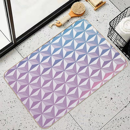 Geodesic Sphere, Purple  Dirt-Trapping Bath Mat