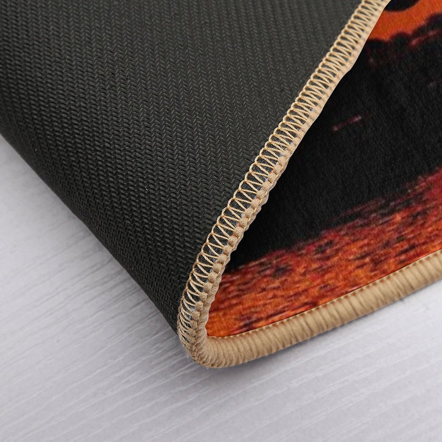 Elephant Silhouette in The Sunset  Anti-Trip Bath Mat