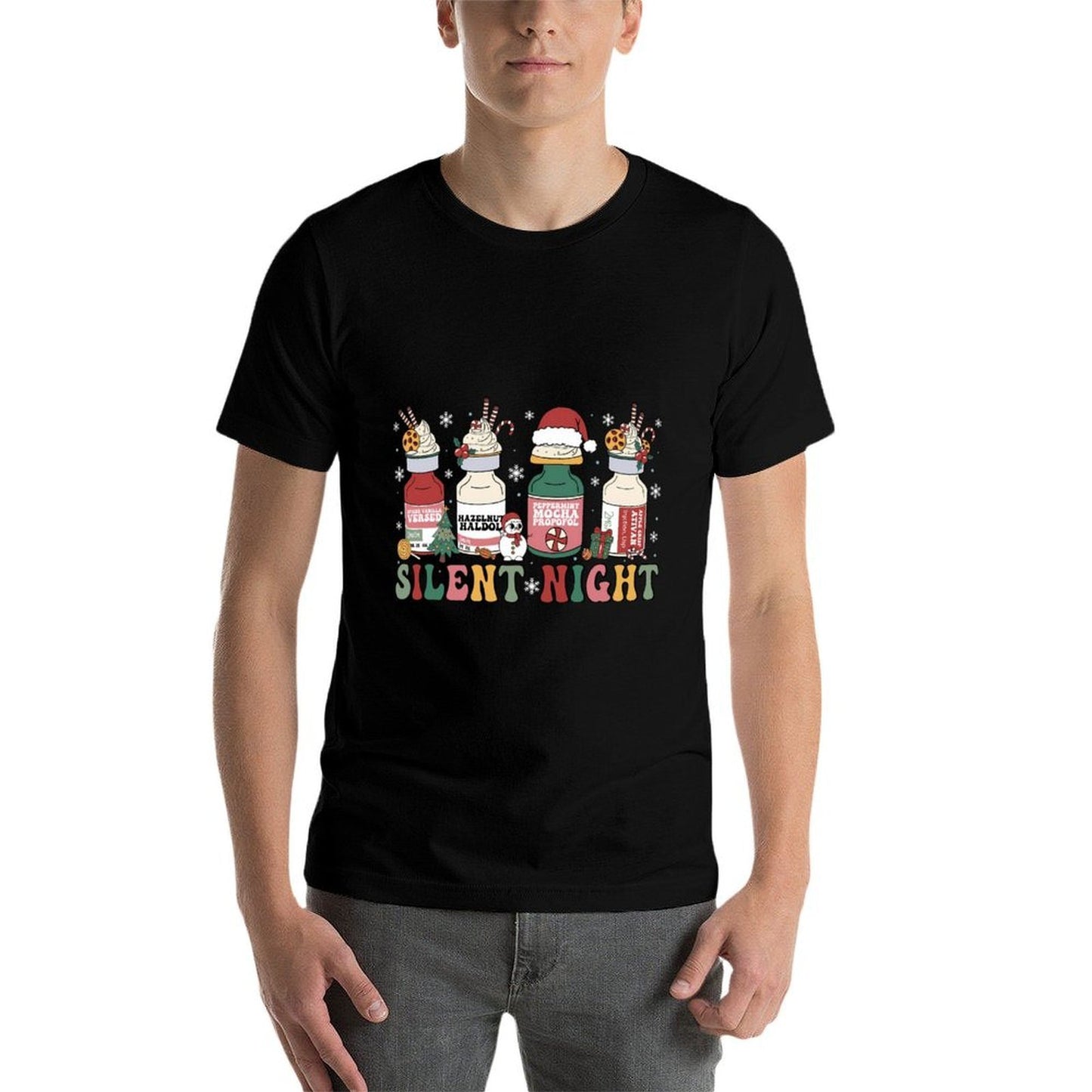 Funny Santa Propofol Silent Night ICU Nurses Merry Christmas  Moisture-wicking T-Shirt