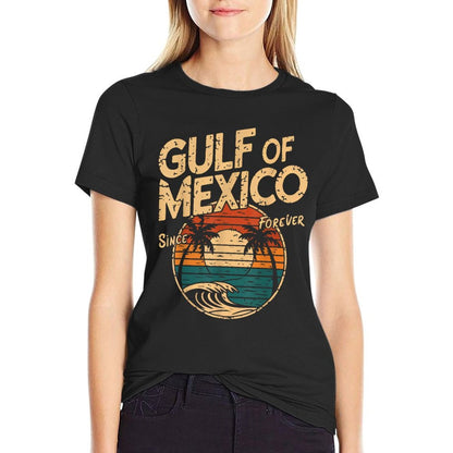Gulf of USA America Funny Gulf of Mexico Flag Map Wrinkle-resistant T-Shirt