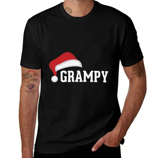 Grampy - Santa Hat Grandparent Christmas Holiday Grandpa  Rolled Sleeves T-Shirt