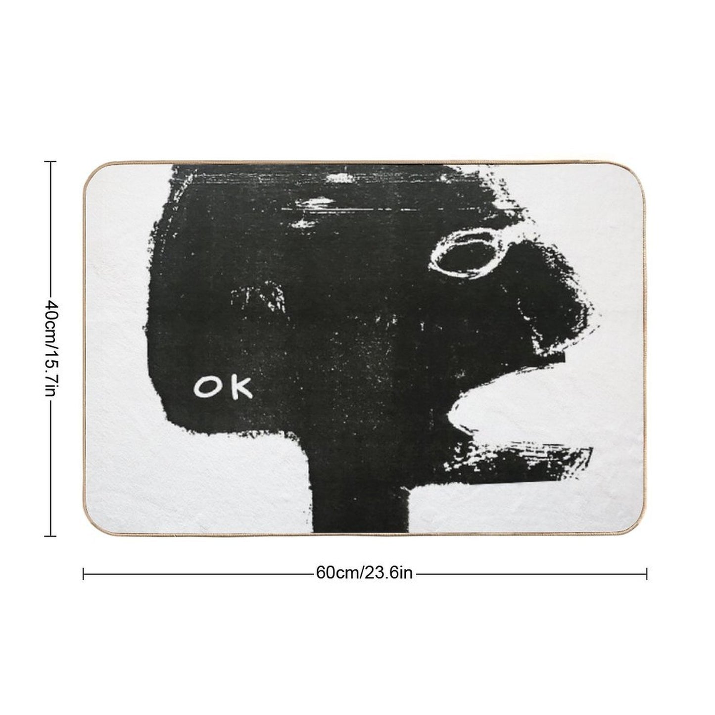 OK Monochrome Illustration  Absorbent Bath Mat