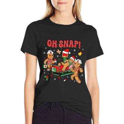 Gingerbread Man Cookie Ugly Sweater Oh Snap Christmas Nurse  Breathable T-Shirt