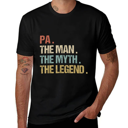 Pa The Man Myth Legend Funny Father Dad Christmas Gift  Rolled Sleeves T-Shirt