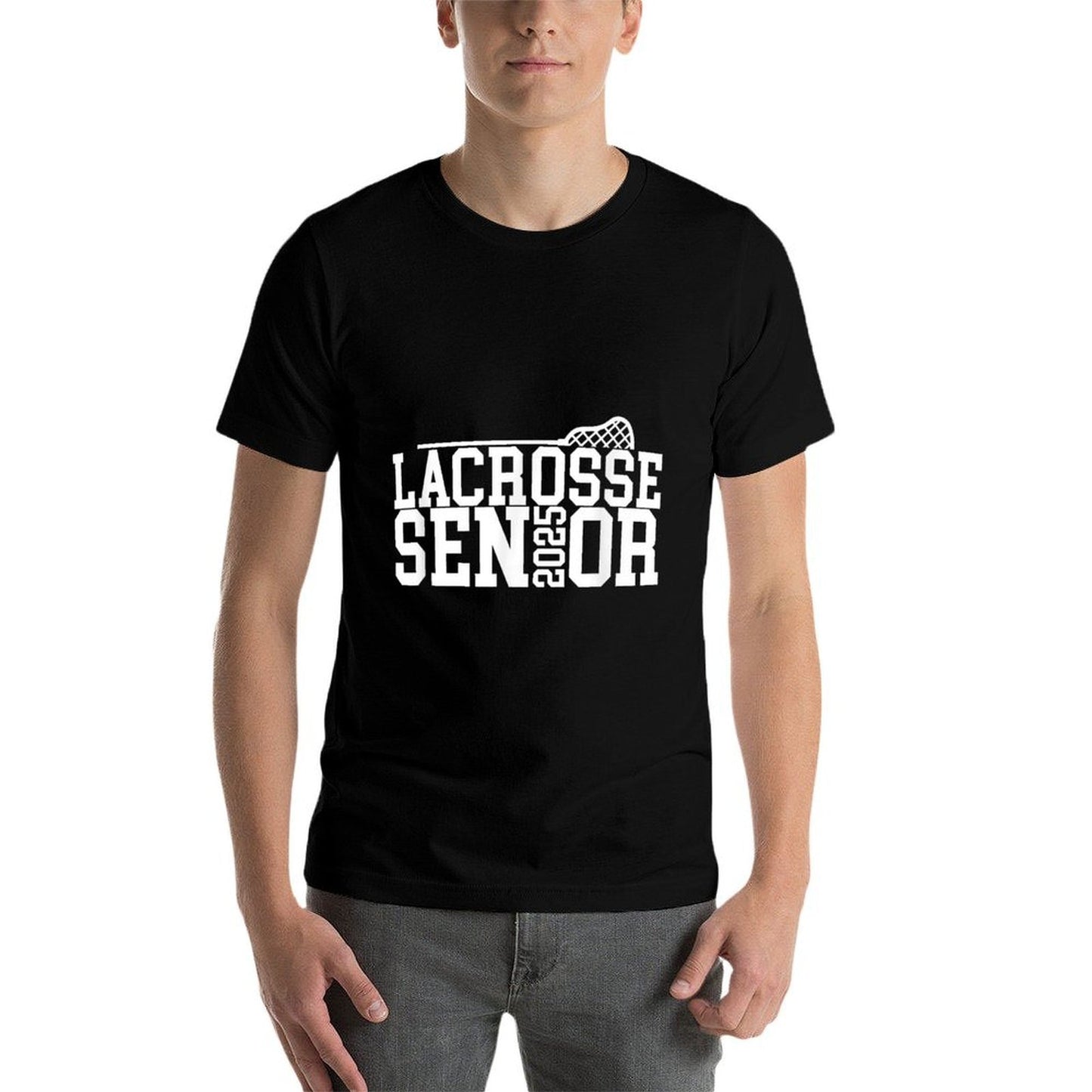 Class of 2025 Lacrosse Senior Night  Ribbed Collar T-Shirt