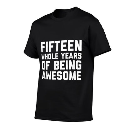 15th Birthday Gift Age 15 Year Old Boy Girl Fifteen  Oversized Silhouette T-Shirt