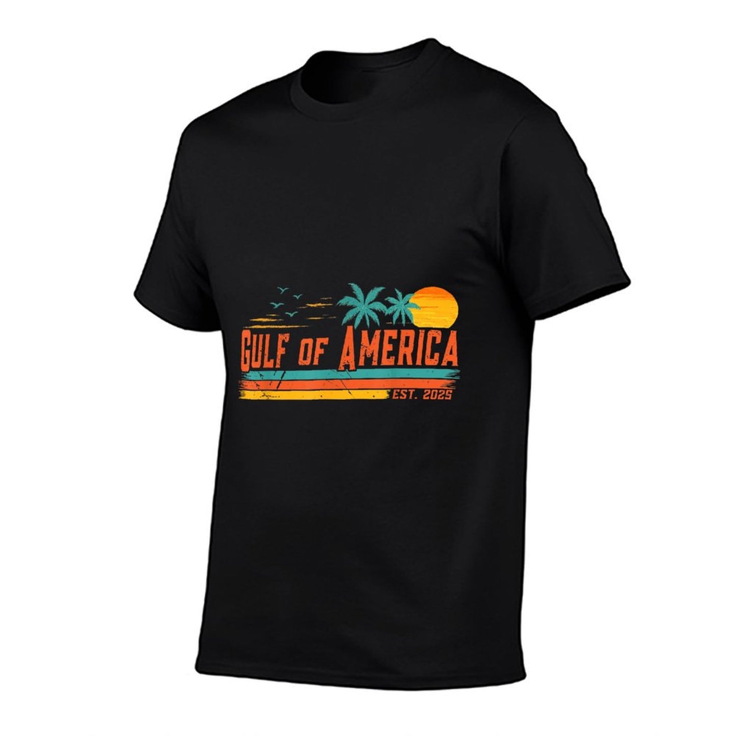 Vintage Gulf Of Us America Retro Sunset Gulf Of Us America Polyester Blend T-Shirt
