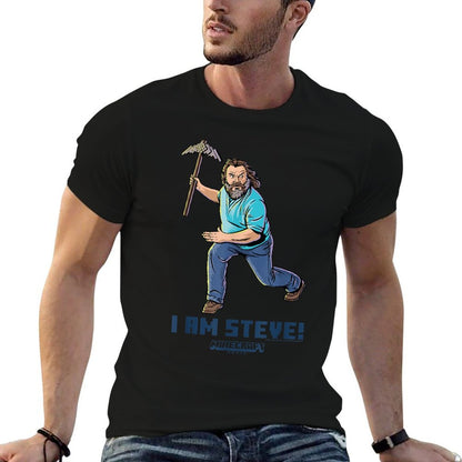A Minecraft Movie I Am Steve Wielding Stone Pickaxe  Eco-friendly Material T-Shirt