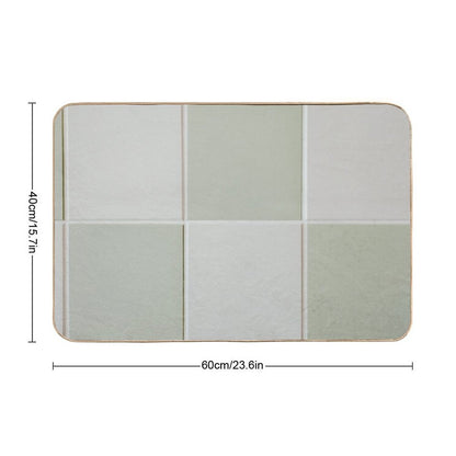 Sage Green Aesthetic Square Tile Pattern Durable Bath Mat