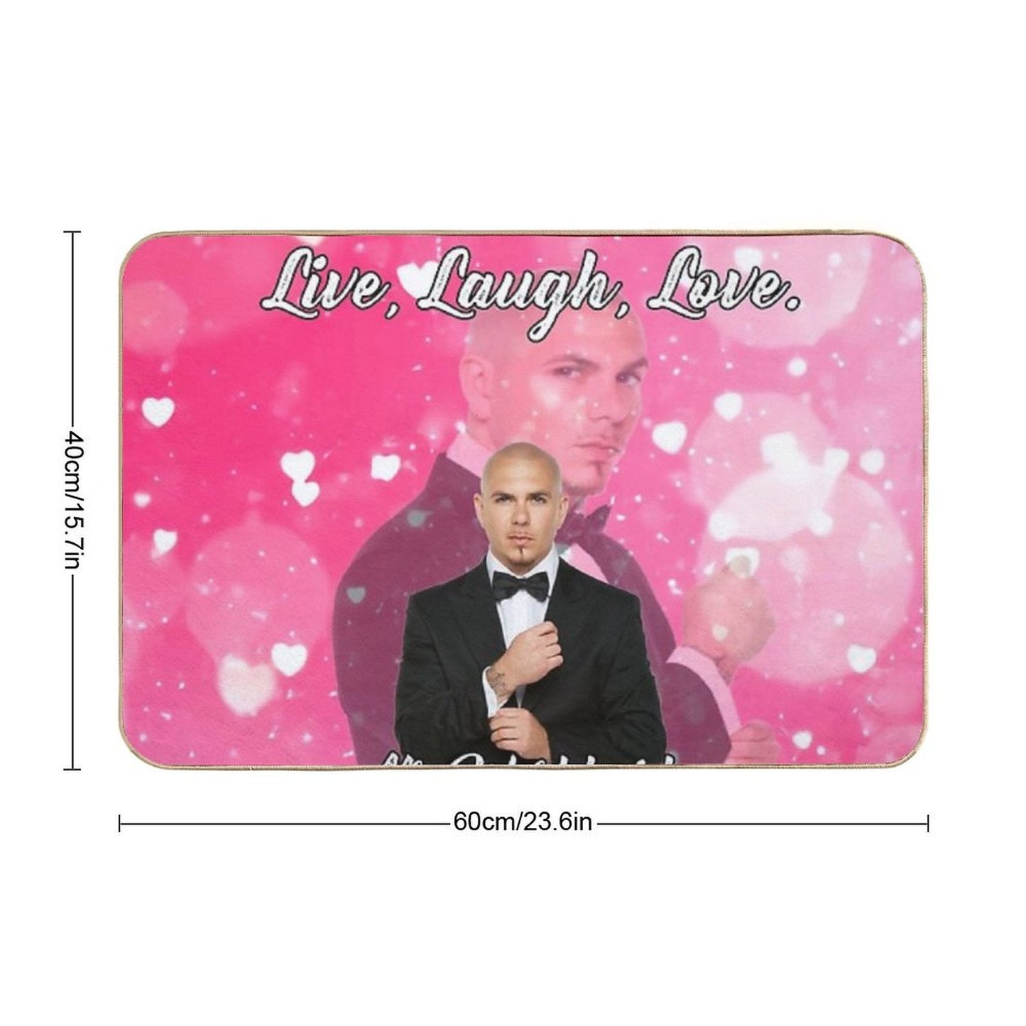 Mr Worldwide Says to Live Laugh Love Pink  Multi-Purpose Bath Mat