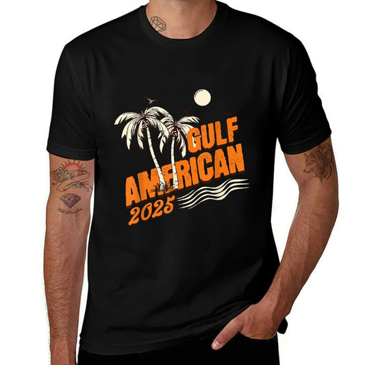 Retro Vintage Gulf Of US American Flag America 2025 Durable T-Shirt